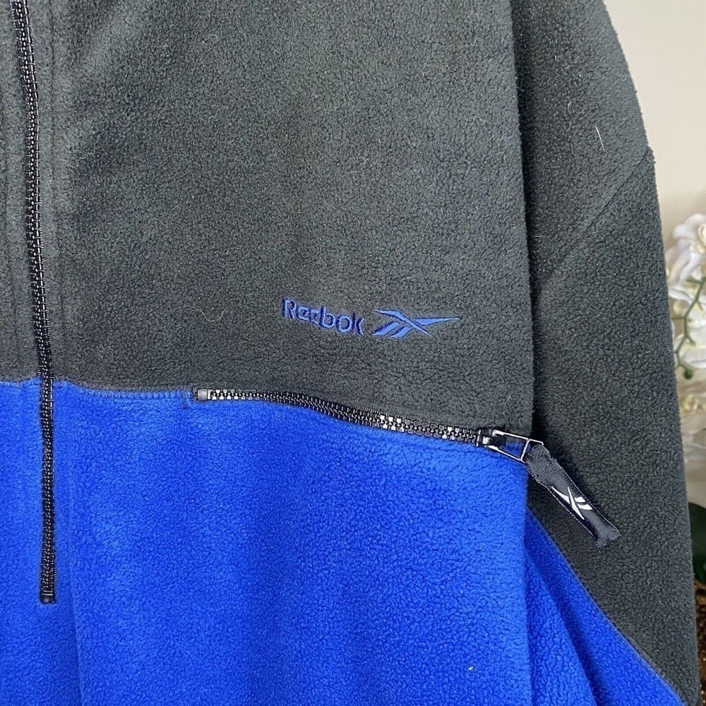 Reebok Blue Black Pullover Jacket Half Zip Xl - image 3